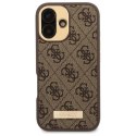 Etui Guess 4G Logo Plate MagSafe na iPhone 16 Plus - brązowe Guess