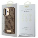 Etui Guess 4G Logo Plate MagSafe na iPhone 16 - brązowe Guess