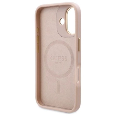 Etui Guess 4G Logo Plate MagSafe na iPhone 16 - różowe Guess