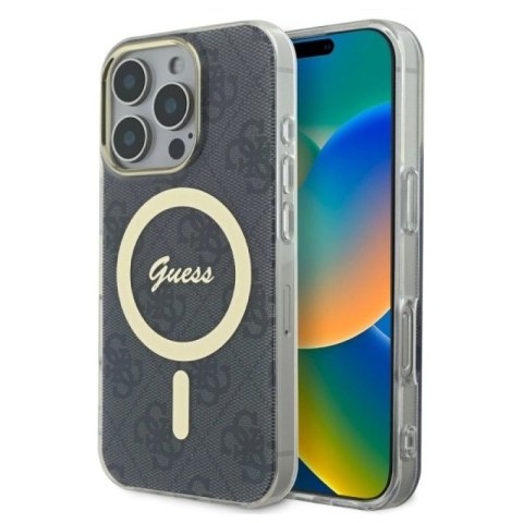Etui Guess IML 4G MagSafe na iPhone 16 Pro Max - czarne Guess