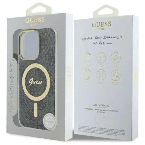 Etui Guess IML 4G MagSafe na iPhone 16 Pro Max - czarne Guess
