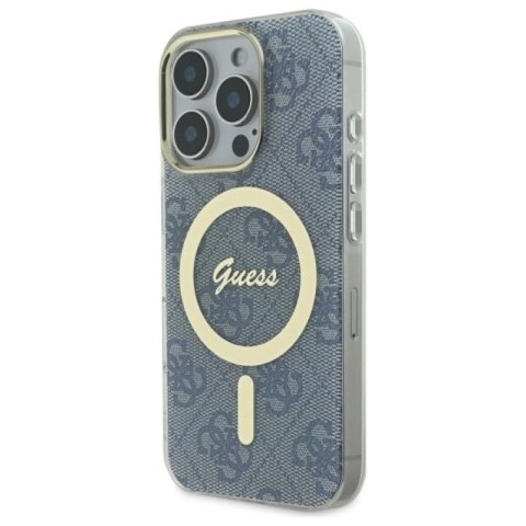 Etui Guess IML 4G MagSafe na iPhone 16 Pro Max - niebieskie Guess