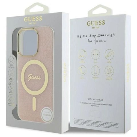 Etui Guess IML 4G MagSafe na iPhone 16 Pro Max - różowe Guess