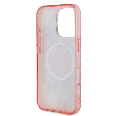 Etui Guess IML Flower & Tonal Circle MagSafe na iPhone 16 Pro Max - różowe Guess