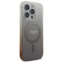 Etui Guess IML Glitter Gradient MagSafe na iPhone 16 Pro Max - brązowe Guess