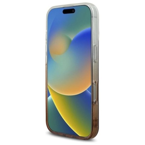 Etui Guess IML Glitter Gradient MagSafe na iPhone 16 Pro Max - brązowe Guess