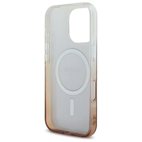 Etui Guess IML Glitter Gradient MagSafe na iPhone 16 Pro Max - brązowe Guess