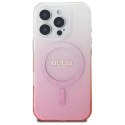 Etui Guess IML Glitter Gradient MagSafe na iPhone 16 Pro Max - różowe Guess
