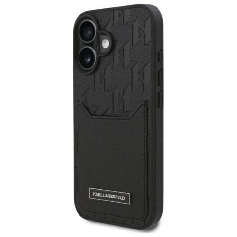Etui Karl Lagerfeld Cardslots Monogram na iPhone 16 - czarne Karl Lagerfeld