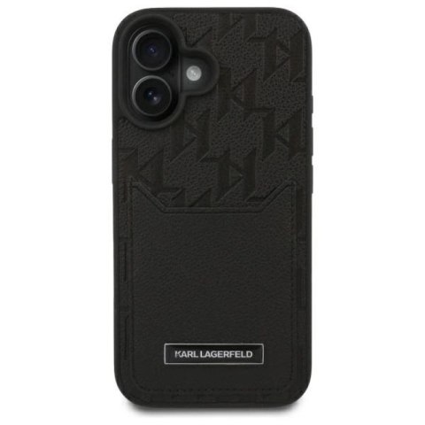 Etui Karl Lagerfeld Cardslots Monogram na iPhone 16 - czarne Karl Lagerfeld
