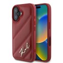 Etui Karl Lagerfeld Diagonal Quilted Script na iPhone 16 - czerwone Karl Lagerfeld