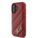 Etui Karl Lagerfeld Diagonal Quilted Script na iPhone 16 - czerwone Karl Lagerfeld