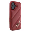 Etui Karl Lagerfeld Diagonal Quilted Script na iPhone 16 - czerwone Karl Lagerfeld