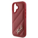 Etui Karl Lagerfeld Diagonal Quilted Script na iPhone 16 - czerwone Karl Lagerfeld