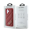 Etui Karl Lagerfeld Diagonal Quilted Script na iPhone 16 - czerwone Karl Lagerfeld