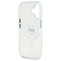 Etui Karl Lagerfeld IML Metal Choupette Head MagSafe na iPhone 16 Plus - białye Karl Lagerfeld