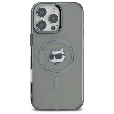 Etui Karl Lagerfeld IML Metal Choupette Head MagSafe na iPhone 16 Pro Max - czarne Karl Lagerfeld