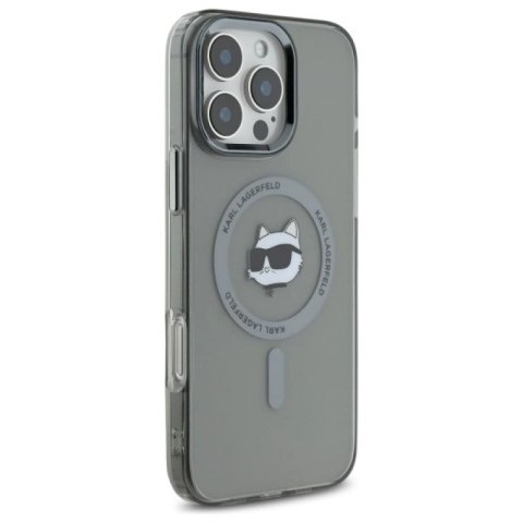 Etui Karl Lagerfeld IML Metal Choupette Head MagSafe na iPhone 16 Pro Max - czarne Karl Lagerfeld
