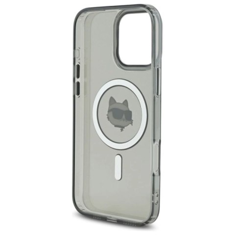 Etui Karl Lagerfeld IML Metal Choupette Head MagSafe na iPhone 16 Pro Max - czarne Karl Lagerfeld
