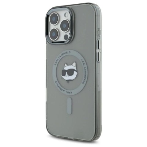 Etui Karl Lagerfeld IML Metal Choupette Head MagSafe na iPhone 16 Pro - czarne Karl Lagerfeld