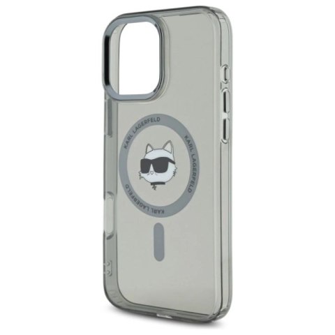 Etui Karl Lagerfeld IML Metal Choupette Head MagSafe na iPhone 16 Pro - czarne Karl Lagerfeld