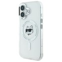 Etui Karl Lagerfeld IML Metal Choupette Head MagSafe na iPhone 16 - białe Karl Lagerfeld