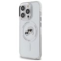 Etui Karl Lagerfeld IML Metal Karl & Choupette Head MagSafe na iPhone 14 Pro Max - białe Karl Lagerfeld