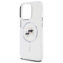 Etui Karl Lagerfeld IML Metal Karl & Choupette Head MagSafe na iPhone 14 Pro Max - białe Karl Lagerfeld