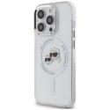 Etui Karl Lagerfeld IML Metal Karl & Choupette Head MagSafe na iPhone 14 Pro - białe Karl Lagerfeld