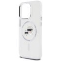 Etui Karl Lagerfeld IML Metal Karl & Choupette Head MagSafe na iPhone 14 Pro - białe Karl Lagerfeld