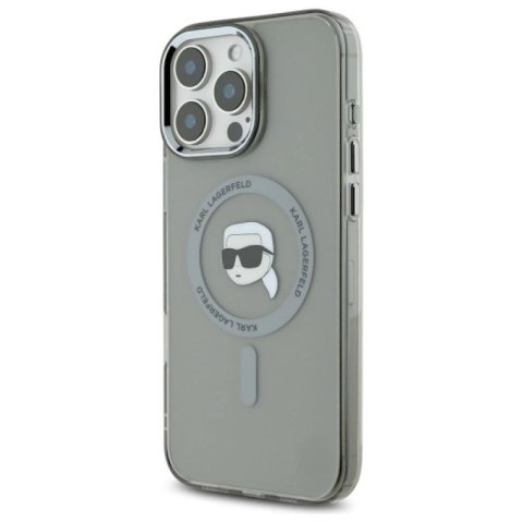 Etui Karl Lagerfeld IML Metal Karl Head MagSafe na iPhone 16 Pro Max - czarne Karl Lagerfeld