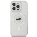 Etui Karl Lagerfeld IML Metal Karl Head MagSafe na iPhone 16 Pro - białe Karl Lagerfeld