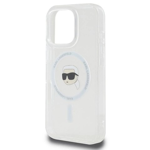 Etui Karl Lagerfeld IML Metal Karl Head MagSafe na iPhone 16 Pro - białe Karl Lagerfeld