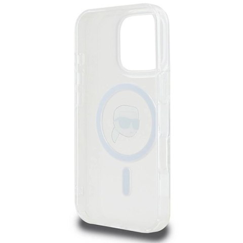 Etui Karl Lagerfeld IML Metal Karl Head MagSafe na iPhone 16 Pro - białe Karl Lagerfeld