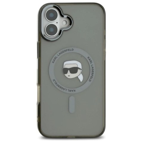 Etui Karl Lagerfeld IML Metal Karl Head MagSafe na iPhone 16 - czarne Karl Lagerfeld