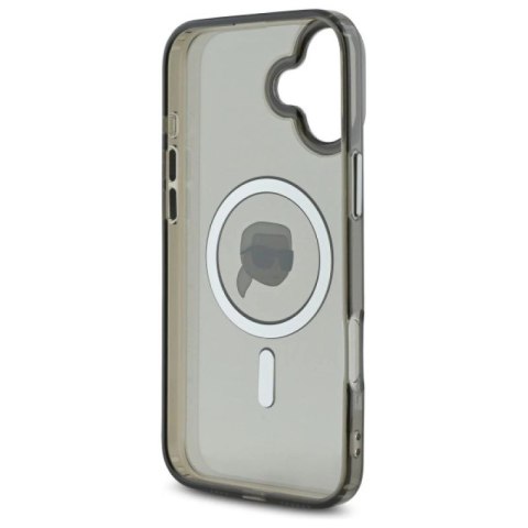 Etui Karl Lagerfeld IML Metal Karl Head MagSafe na iPhone 16 - czarne Karl Lagerfeld