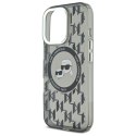 Etui Karl Lagerfeld IML Monogram Karl & Choupette Head MagSafe na iPhone 16 Pro - czarne Karl Lagerfeld