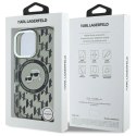 Etui Karl Lagerfeld IML Monogram Karl & Choupette Head MagSafe na iPhone 16 Pro - czarne Karl Lagerfeld