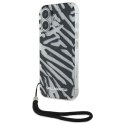 Etui Karl Lagerfeld IML Zebra Pattern & Cord na iPhone 16 - czarne Karl Lagerfeld
