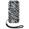 Etui Karl Lagerfeld IML Zebra Pattern & Cord na iPhone 16 - czarne Karl Lagerfeld
