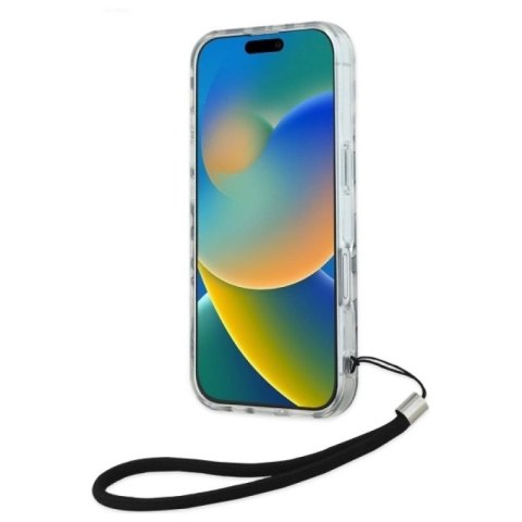 Etui Karl Lagerfeld IML Zebra Pattern & Cord na iPhone 16 - czarne Karl Lagerfeld