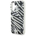 Etui Karl Lagerfeld IML Zebra Pattern & Cord na iPhone 16 - czarne Karl Lagerfeld