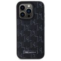Etui Karl Lagerfeld Leather Monogram Metal Logo MagSafe na iPhone 15 Pro - czarne Karl Lagerfeld