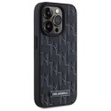Etui Karl Lagerfeld Leather Monogram Metal Logo MagSafe na iPhone 15 Pro - czarne Karl Lagerfeld