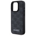 Etui Karl Lagerfeld Leather Monogram Metal Logo MagSafe na iPhone 15 Pro - czarne Karl Lagerfeld