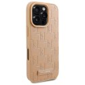 Etui Karl Lagerfeld Leather Monogram Metal Logo MagSafe na iPhone 16 Pro - beżowe Karl Lagerfeld