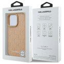 Etui Karl Lagerfeld Leather Monogram Metal Logo MagSafe na iPhone 16 Pro - beżowe Karl Lagerfeld