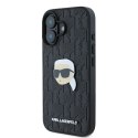 Etui Karl Lagerfeld Monogram Karl Head Pin na iPhone 16 - czarne Karl Lagerfeld