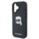 Etui Karl Lagerfeld Monogram Karl Head Pin na iPhone 16 - czarne Karl Lagerfeld