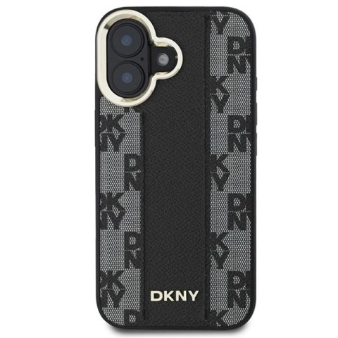 Etui DKNY Checkered Pattern Magsafe na iPhone 16 Plus - czarne DKNY